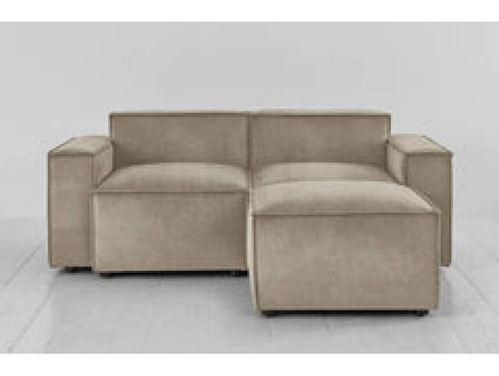 Zweisitzer-Sofa Model 03 mit Chaiselongue rechts, Flachs