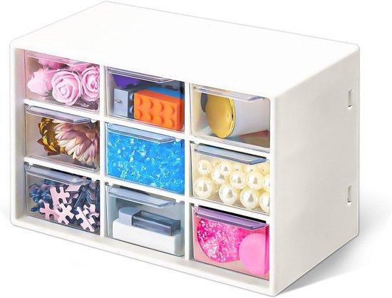 Witte plastic ladekast met 9 lades voor volwassenen