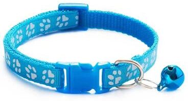 Uplift Essentials Vibrant Patterned Safety Bell Pet Collar light Blue