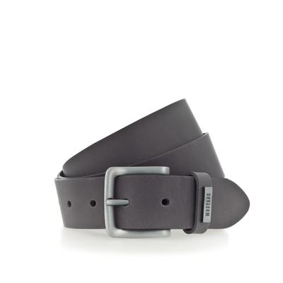 Ledergürtel MUSTANG "Wayne", Herren, Gr. 100, grau, Rindsleder, unifarben, Gürtel Ledergürtel, mit benieteter Schlaufe, unifarben, im Casual-Design
