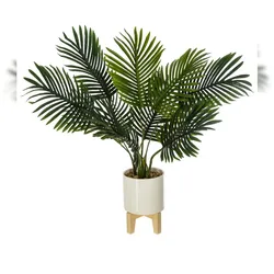 Atmosphera - Kunstpalme, Höhe 72 cm, mit Keramiktopf und Holzbeinen