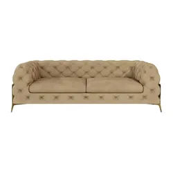 S-STYLE Chesterfield Einzelsofa  Natalie ¦ beige ¦ Maße (cm): B: 225 H: 75