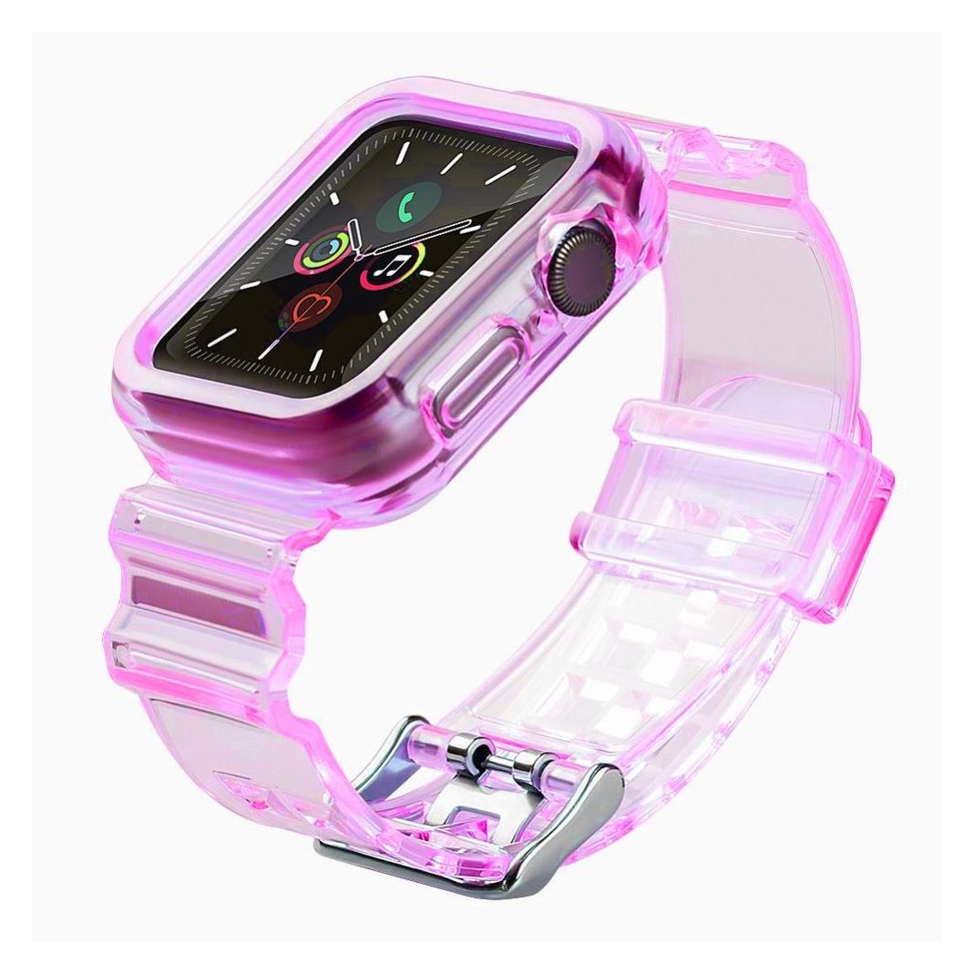 Hurtel Strap Light Set Ersatzband Gehäuse für Uhr 6 44mm / Uhr 5 44mm / Uhr 4 44mm / Uhr SE 44mm rot (TPU) (1404978613)