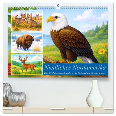 Niedliches Nordamerika (hochwertiger Premium Wandkalender 2027 DIN A2 quer), Kunstdruck in Hochglanz