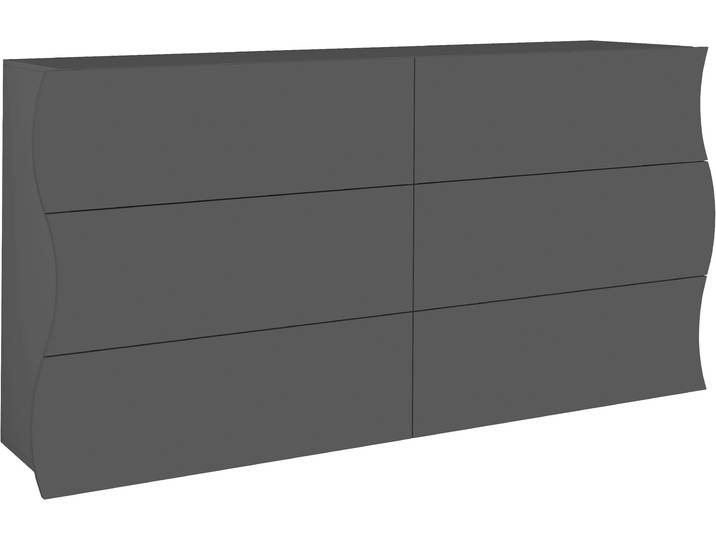 Kommode HOME AFFAIRE Onda , grau (anthrazit), B:154cm H:81cm T:40cm, Holzwerkstoff, Sideboards, Kommode, Onda, 154 cm breit, Anthrazit matt, mit 6 Schubladen, Made in Italy