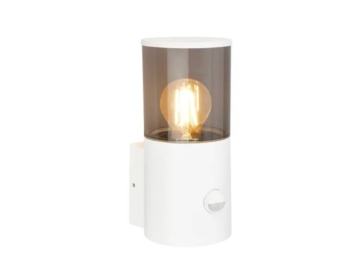 TELEFUNKEN - Wandleuchte Aussen mit Bewegungsmelder, Spritzwasserschutz, Dämmerungssensor, Aussenlampe, Wandlampe, Strahler, Außenbeleuchtung, Außenleuchte, 24x13,5x10,5 cm, Weiß