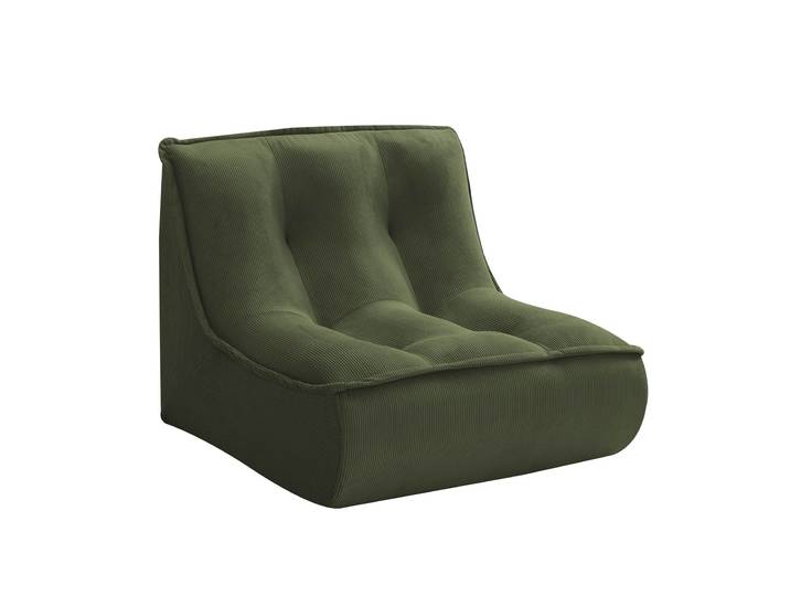 Oviala - Fauteuil compressé en velours côtelé type chauffeuse