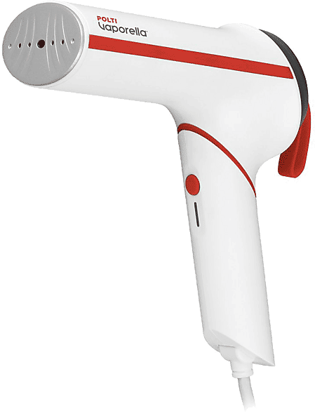 Plancha de vapor vertical - Polti Vaporella Vertical Styler GSM50R, 800 W, Calentamiento 30 seg, Blanco/Rojo