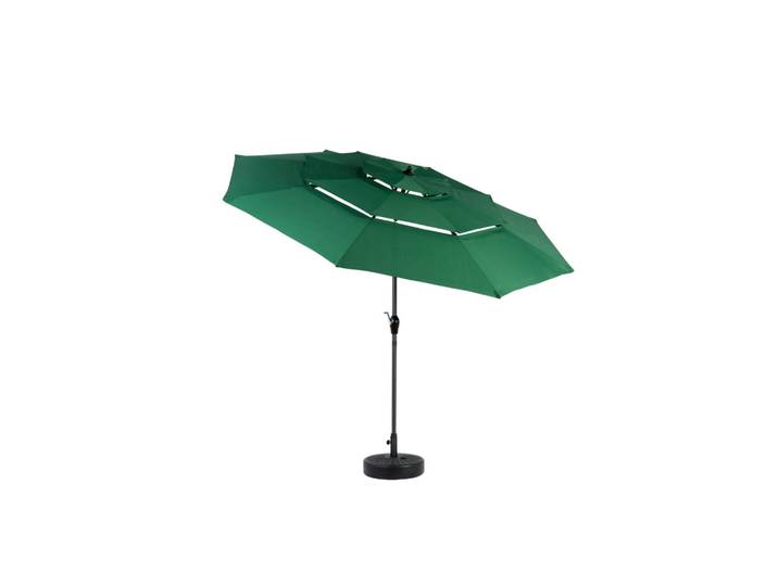 Okwish Sonnenschirm 300/300/250 cm dunkelgrün aus Stahl mit Auto-Kippfunktion, Dunkelgrün, 294x294 cm, Sonnenschutz, Sonnenschirme