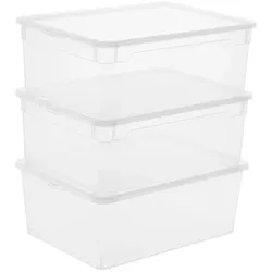 Rotho Aufbewahrungsbox Men Shoe 3tlg. Kunststoff Transparent