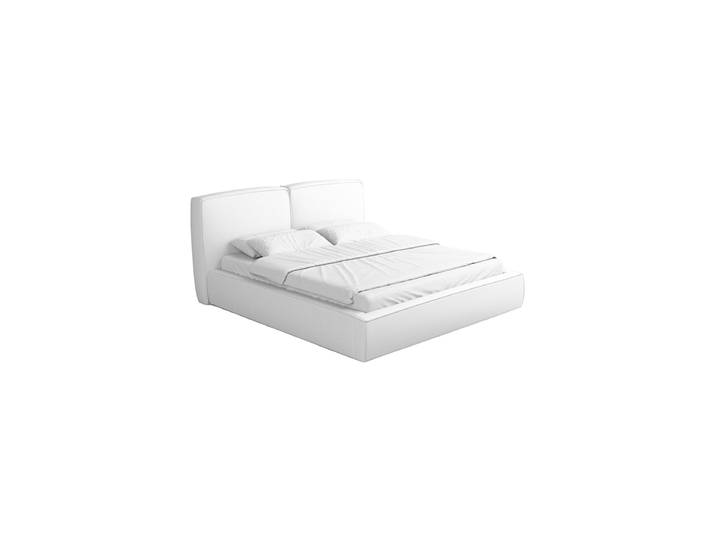 Design Polsterbett „Zayna“ mit Ablagefach, Kunstleder Weiss BLOOMINGLOFT Collection