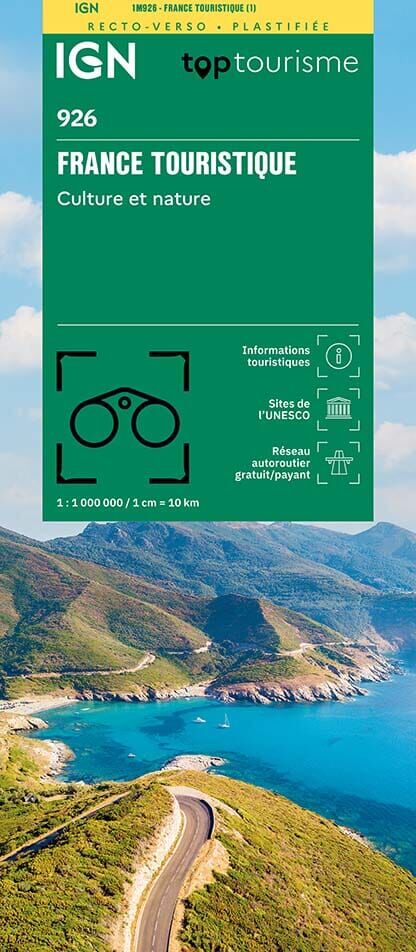 Carte touristique plastifiée (culture et nature) - France   IGN
