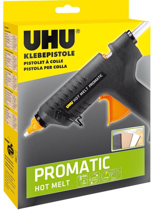 Heissklebepistole UHU "Promatic", bunt, Heissklebepistolen, Heissklebepistole bunt Einheitsgröße