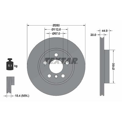 Textar Bremsscheibe [Hersteller-Nr. 92305303] für BMW