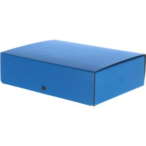Elba Heftbox 400000988, aus Karton, A4, 8 cm Füllhöhe, blau, Verschluss seitlich mit Druckknopf