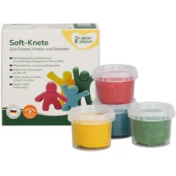 Soft-Knete - gelb, rot, blau, grün