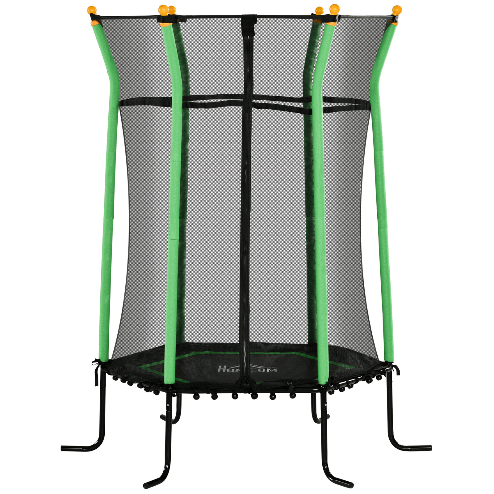 HOMCOM Kindertrampoline met veiligheidsnet en foam beklede palen, Ø 163,5 cm, kleurrijk