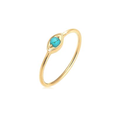 Silberring ELLI "Ring Evil Eye Talisman Symbol mit Türkis 925 Silber" Gr. 58, gold, Fingerringe, Damen, 58, Silber 925 (Sterlingsilber), Silberring