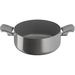Lagostina Kasserolle 24cm Vorratsbehälter 2 Griffe Fonda, Pfanne + Kochtopf, Grau