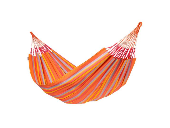 La Siesta Hängematte Kingsize Outdoor, Gelb, Grau, Orange, Rot, 180x400 cm, wetterbeständig, UV-beständig, regenabweisend, Gartenmöbel, Gartenschaukeln, Hängematten