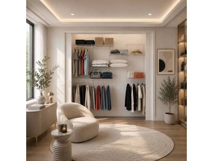Dressing crémaillère Étagère mural industriel Modulables Blanc 47 pièces 2 38x1 22M