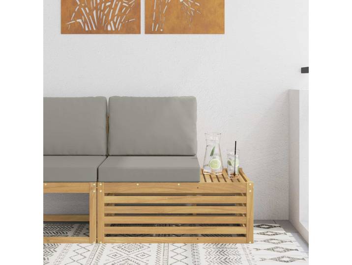 vidaXL Outdoor End Sofa Massivholz Akazie Weiß