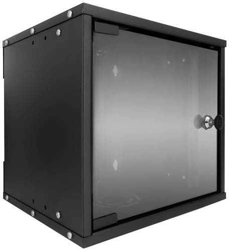 INTELLINET Wandverteiler 10 6HE 300x300mm schwarz,montiert Multimedia-Technik Wandgehäuse 19