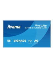 iiyama ProLite 140 cm 55 Zoll Diagonalklasse LCD-Display mit LED-Hintergrundbeleuchtung Digital Signage SoC Mediaplayer 4K UHD 2160p 3840 x 2160 weiße Blende matte Oberfläche (LH5581UHSG-1AG)