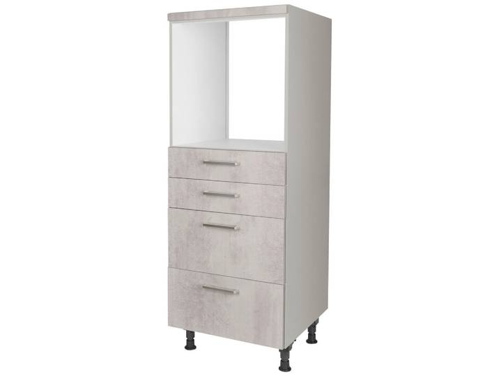 Nobilia Geräteumbauschrank Riva, Hellgrau, 4 Schublade(n) Schubladen, nur wie online abgebildet bestellbar, 60x168x58 cm, Blauer Engel, Pefc, Goldenes M, Made in Germany, DGM-Klimapakt, Küchen, Küchenmöbel, Küchenschränke, Geräteumbauschränke