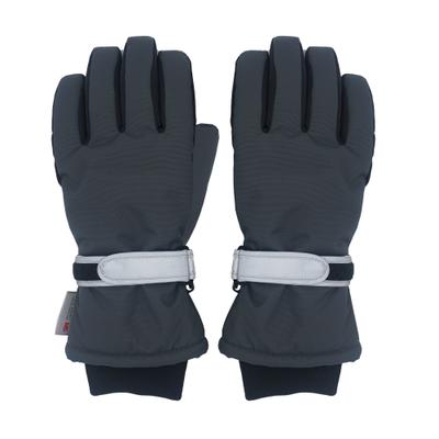 Thermohandschuhe MAXIMO, Mädchen, Gr. 5, schwarz (anthrazit, schwarz), Stoff, Kunstfaser, mehrfarbig, Handschuhe, mit reflektierendem Verschluss, Fleecefutter, Strickbündchen