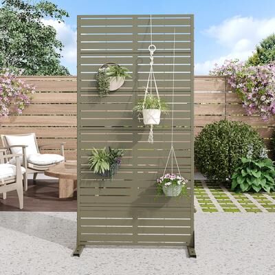 Lirago Outdoor Freestanding Metal Privacy Screen Decorative Partition Panel for Patio Garden Balcony
