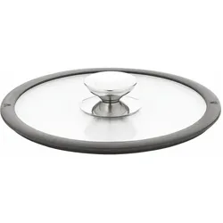 Berndes 007580 Glasdeckel mit schwarzem Silikonrand 20 cm, Zubehör Kochgeschirr, Transparent