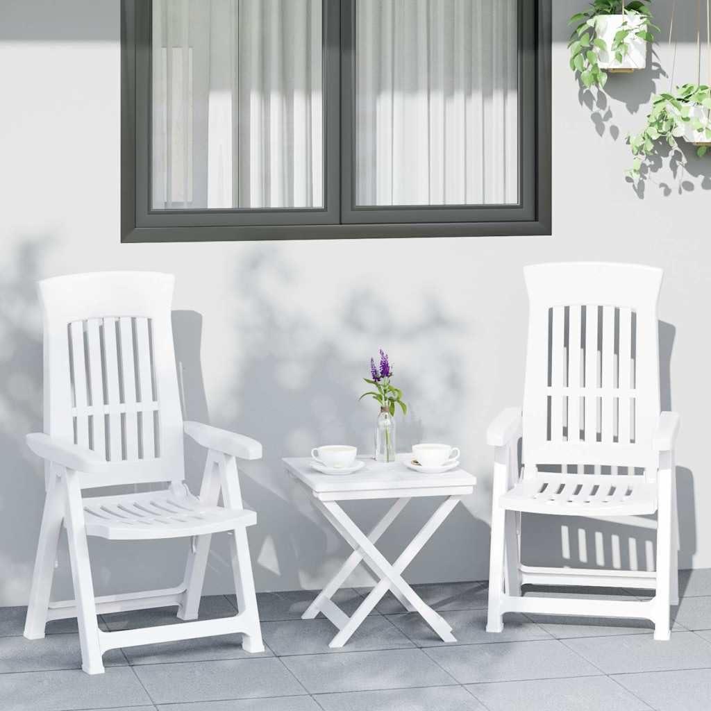 2 verstellbare Gartenstühle in Weiß aus PP