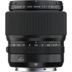 Fujifilm GF 80mm f/1.7 R WR (Fujinon GF, Mittelformat), Objektiv, Schwarz