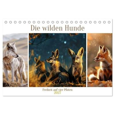 Die wilden Hunde (Tischkalender 2027 DIN A5 quer), CALVENDO Monatskalender