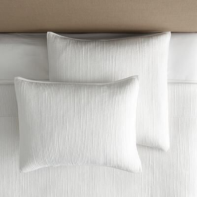 Maddie Channel Stitched Sham - White Standard - Ballard Designs