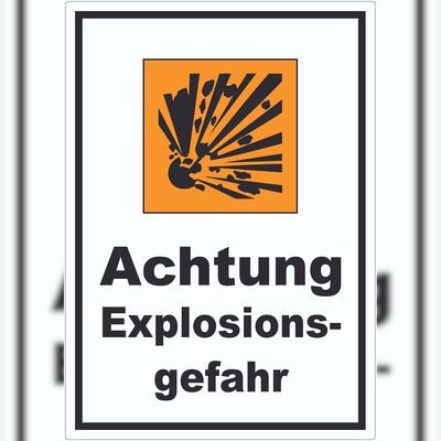 HB-Druck Aufkleber Gefahrensymbol Explosionsgefahr A8 (52x74mm)