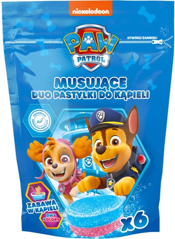 Nickelodeon Paw Patrol Bath Pills Colourful Fizzy Bath Tablets 6x20 g
