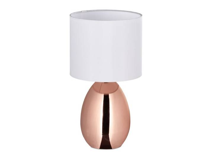 Relaxdays Tischlampe Metall & Stoff