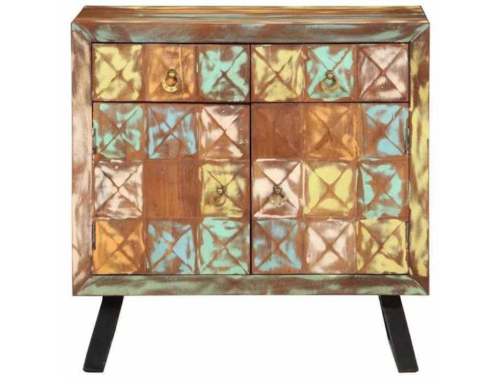 Buffet bas - JILI - Multicolore Armoire à tiroir multicolore 70x35x70 cm bois de récupération FR92