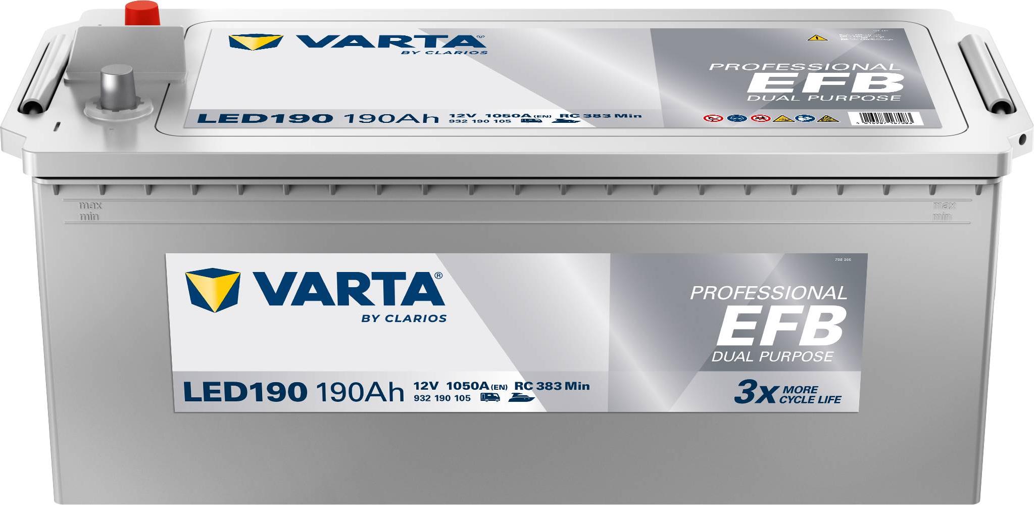 Varta LED190 Professional EFB 12V 190Ah 1050A 930 190 105 inkl. 7,50€ Pfand