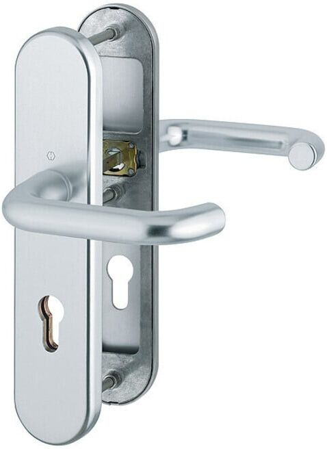 HOPPE Garniture de porte à plaque longue ZT-Schutz, Paris 138L/3331/3310, PZ, E72 couleur naturelle (3665008)