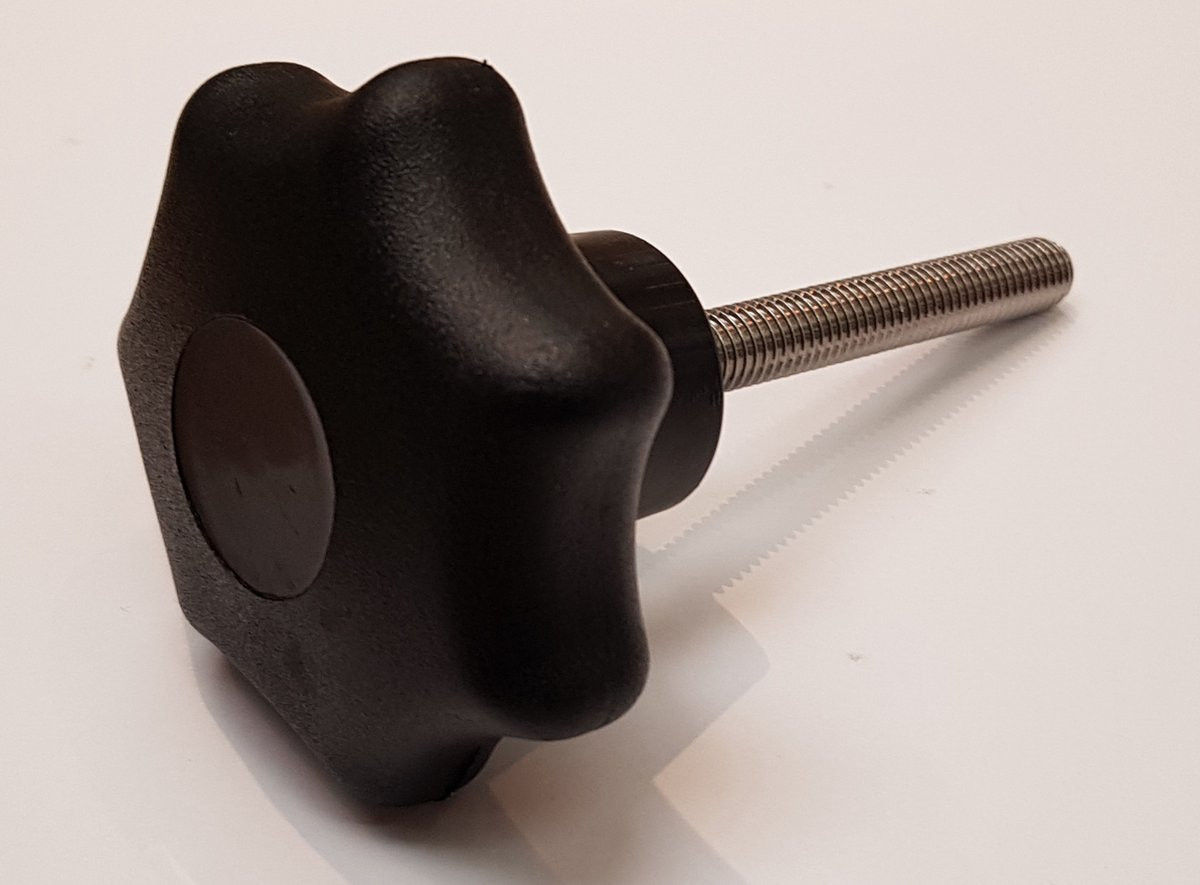M8 Sterknop rond met draad 60 mm - RVS
