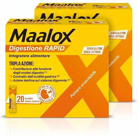 Maalox Digestione Rapid BIPACCO 2x20 Bustine Orosolubili Integratore Digestivo