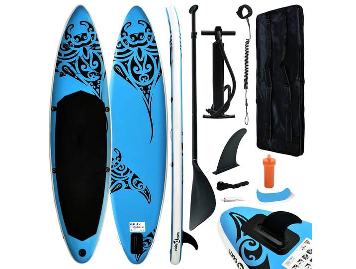 vidaXL Aufblasbares Stand Up Paddle Board Set 305x76x15 cm Blau