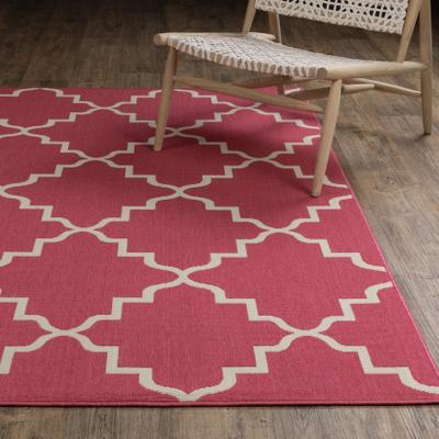 Style Haven Harlowe Scalloped Lattice Pink/ Ivory Area Rug