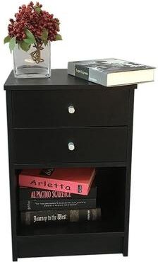 Zimtown Simplify bedroom furniture Bedside End Table 1/2 Drawer Nightstand 2 Styles