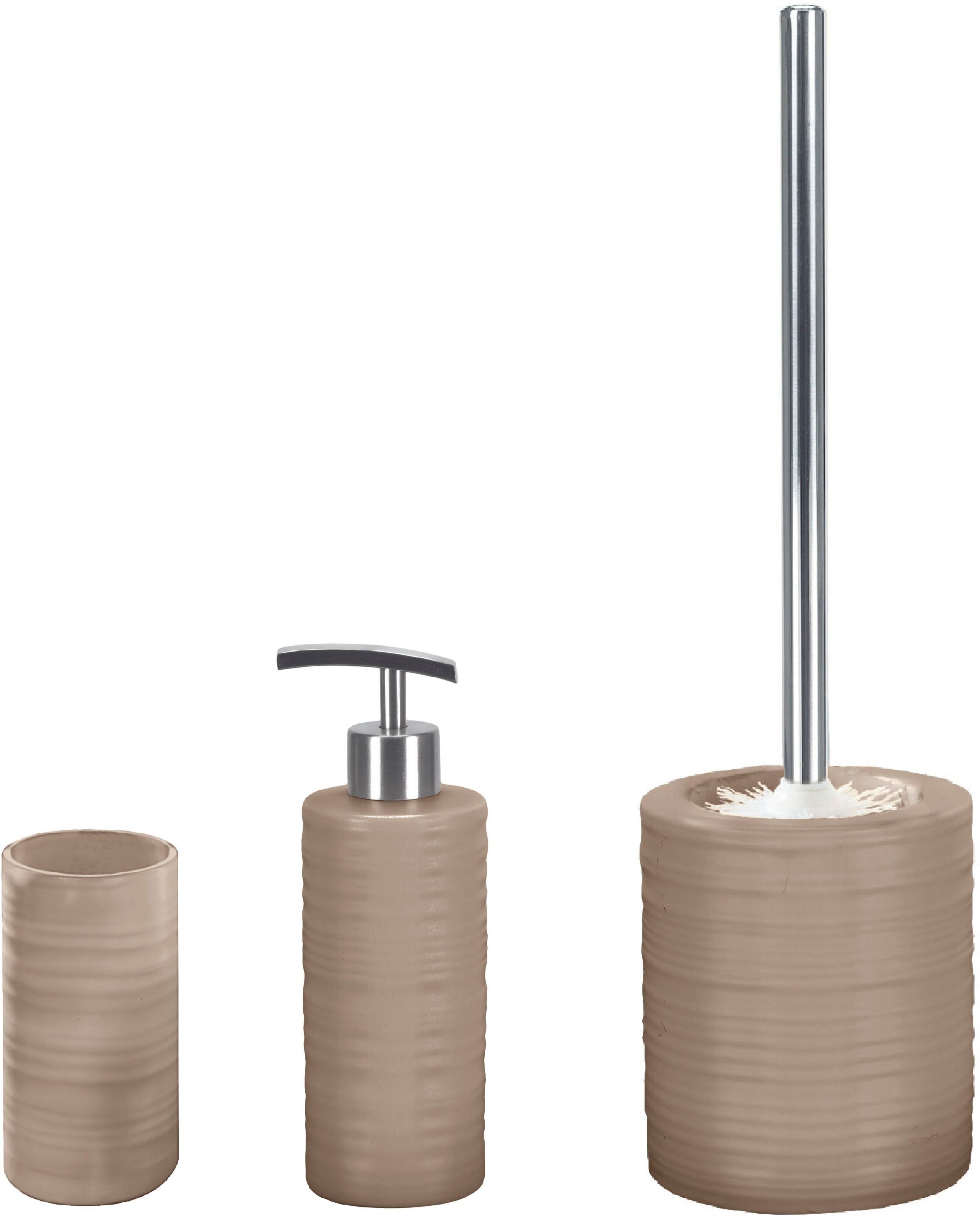 Badaccessoire-Set KLEINE WOLKE "Sahara", braun (basalt), Stein, Badaccessoires-Sets, Badaccessoire-Set basalt Einheitsgröße