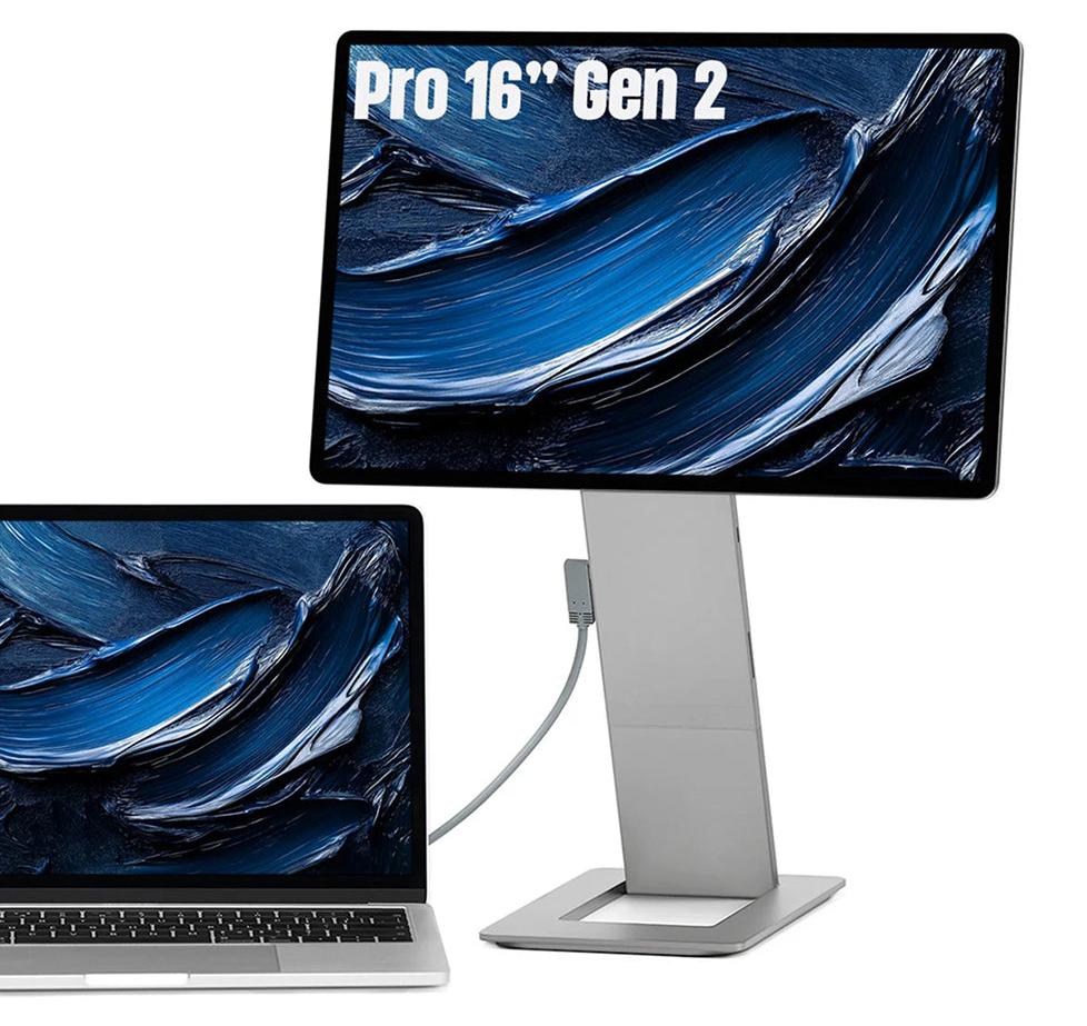 SOTSU FlipAction Pro 16 Gen 2 - Tragbarer Monitor 16 Zoll WQXGA 120 Hz USB-C, Zweitbildschirm für Laptop, Granitgrau
