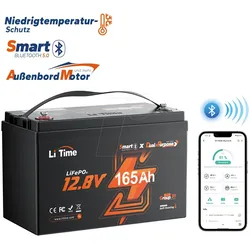 LI 12-150 DP BT - Lithium-Akku, LiFePO4, 12,8 V, 165 Ah, BMS, IP67, Dual Purpose